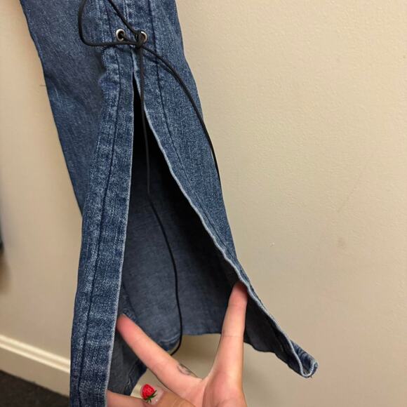 Vintage Y2K R4R Rave Jeans w/ Lace-Up Grommet Waist – Waist 27” - Picture 5 of 8